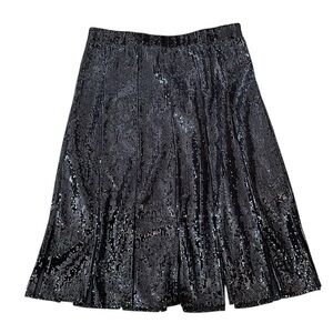 Isaac Mizrahi Live!  Paneled Sequin Skirt Pitch Black Size Medium